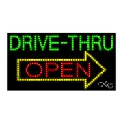 NEW “DRIVE-THRU OPEN " LOGO 32x17 SOLID/ANIMATED LED SIGN W/CUSTOM OPTIONS 20401