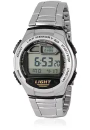Casio 60 Lap Memory World Time Pace 5 Alarms 10 Yr Battery Watch W-734D-1AV New