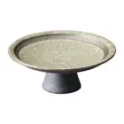 Shigaraki yaki ware Japanese pottery Compote Plate smallHisui Yohen Japan