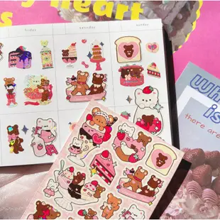 滿額免運費 | 現貨 pompomroom 雷射 草莓巧克力甜點 刀模 貼紙 ✨ 韓國貼紙 文創 手帳
