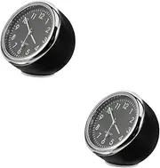 Mobestech 2pcs Car Luminous Clock Mini Digital Clock Flip Clock Bedside Clock Clocks Small Digital Clock Travel Clock Car Dashboard Accessory Travel Alarm Clock Dash Clock Car Clock Metal