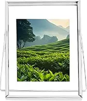 Picture Frame for Desk - 8 inch Metal Tabletop Display Picture Frame | Desktop Ornament for Home Studio Table Bedside Bedroom Wedding