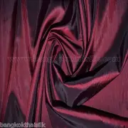 BURGUNDY RED TAFFETA FAUX SILK FABRIC Material Bridesmaid Dress Tablecloth Drape
