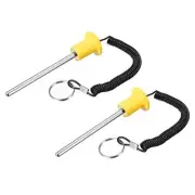 8 x 125mm Weight Stack Pin with Pull Rope Magnetic Strength Training Yellow 2pcs
