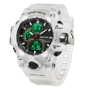 SANDA Men's Dual Display Waterproof Digital Watches Outdoor Sports Wristwatches Movement with Luminous, Stopwatch, Count