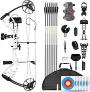 MOTION ZEUS Lightweight Compound Bow Kit for Pull Beginner and Intermediate Archer,19-70LBS Draw Weight,19"-30" Draw Length,Up to 320 FPS,Fully Adjustable Archery Hunting Equipment