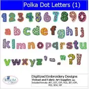 Embroidery Design Set - Polka Dot Letters 1 - 42 Designs - 9 Formats - USB Stick