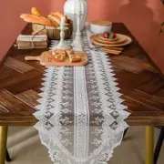 Home European Style Table Runner Lace Embroidery Retro Tablecloth Cover Decor