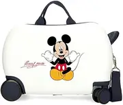 Joumma Disney Mickey Cheerlful Children's Suitcase White 45x31x20cm Hard ABS 24.6L 1.8 kg 4 Wheels Hand Luggage, White, Children's Suitcase, White, Children's Suitcase