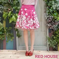 在飛比找momo購物網優惠-【RED HOUSE 蕾赫斯】網紗裙襬印花裙(桃紅色)