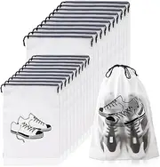 [WADY] Shoe Storage Bags, shoe bag, Set of 20 Shoe Bag for Travel, PE with Drawstring Sports Shoe Bags, Waterproof and Dustproof Shoes Storage Pouch, for Shoe Racks Shoe Cabinet to Store Shoes (Large+Medium)