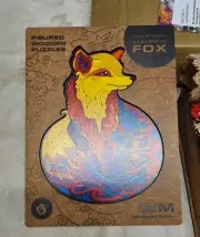 Unidragon Alluring Fox Figured Wooden Jigsaw Puzzle 195 Pieces 9.8x13 in