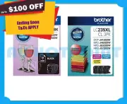 Brother Genuine LC239XL-BK+LC235XL-CL3PK (4x) Ink Set->MFC-J5320DW/MFC-J5720DW