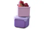 Melii: Silicone Snack Container 2 Pack - Pink + Purple