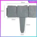 10PCS GARDEN FENCE EDGING PLASTIC LAWN EDGING COBBLED STONE