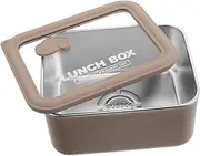 NAMOARLY Stainless Steel Insulated Food Container with Glass Cover Portable Meal Prep Lunch Box for Microwave for Adults The Go Leak Thermal Storage