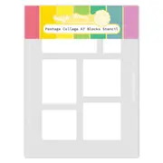 Waffle Flower Postage Collage - A7 Blocks Stencil