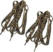 Replacement Durable Shoelaces Laces Shoe String,2 Pairs Rhinestone Shoe Laces Round Sneakers Shoelaces Glitter Bling Rope Drawstring Cords Replacement (Color : Leopard)