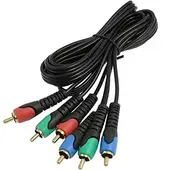 Ruilogod Triple 3 Male RCA Gold Tone Connector Composite Audio Video DVD TV AV Cable 1.5M