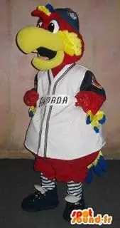 SpotSound Amazon mascot of parrot supporter baseball, disguise supporter