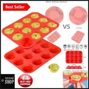 Lightweight 12-Cup Silicone Muffin Pan - Perfect for Cakes, Cupcakes, and More