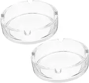 CHILDWEET 2pcs Ashtray Desktop Decor Ash Tray Fall Decor for Kitchen Outdoor Decor Bathroom Decorations Upholstery Trim Fall outside Decor Windproof Ash Container Glass Transparent