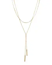Bloomingdale's Fine Collection 14K Yellow Gold Double Chain Tassel Lariat Necklace, 17