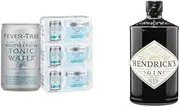 Hendrick's Original Gin 700ml & Fever-Tree Light Mediterranean Tonic Water 150ml (Pack of 24 Cans)