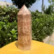 937g Natural Pork Stone Quartz Obelisk Crystal Wand Point Tower Reiki Healing