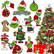 Christmas Ornament Christmas Tree Decorations Grinchs Style (24 Pcs)