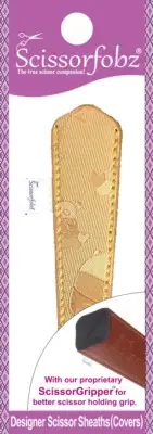 SCISSORFOBZ Designer Scissors Sheath Cover Single Small Shiny Gold Cute Panda