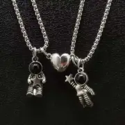 1Pair Spaceman Magnetic Pendant Necklace Astronaut Star Necklace Couple Necklace