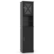 Costway Bathroom Cabinet Slim Storage Cupboard w/Adjustable Shelf Narrow Corner Single Door Floor Cabinet