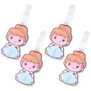 4x Disney Luggage Tag Suitcase Identity Name/Address Label Bag Badge Cinderella