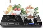 Duxtop LCD Portable Double Induction Cooktop 1800W Digital Electric Countertop