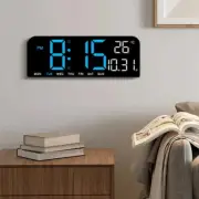 9 Inch Large Digital Wall Clock Light-sensing Clock 2 Alarm 12/24H LED Alarm