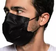 100 Surgical Grade BLACK ASTM 1 Face Mask Mouth & Nose Respirator Masks (2 Box)