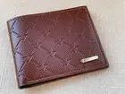 Men Wallet Faux Leather Brown Vegan Billfold Card Holder Bifold Purse