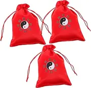 3pcs Skipping Rope Storage Belt Baggies Mesh Bag Drawstring Bags Jumping Rope Storage Bag Candy Bags Jumping Rope Sports Bag Drawstring Bag Small Bags Reusable Treat Bag Fabric Red DECOMELODY