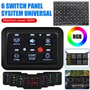 New 6 Gang RGB On/Off Switch Panel Toggle LED Light Circuit Relay System Kit 12V (for: Honda)