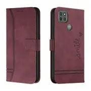 Closure Case with Flip Wallet Stand Function Cover for Moto G9 Power - Red