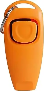 EZONEDEAL Dog Training Clicker Dog Trainer, 2 in 1 Whistle and Dog Clicker for Training Combo,Pet Behavioral Training Tools Help Guide Easy to Carry for Dogs Cats Birds Horses,Puppy (Orange)