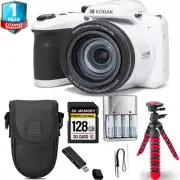 Kodak PIXPRO AZ405 Digital Camera (White) + Spider Tripod + 1 Yr Warranty - 64GB