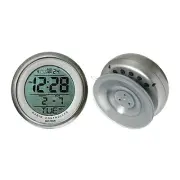 Silver Atomic Bathroom Digital Alarm Clock With suction cup