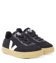 [Veja Kids] Veja Kids Volly suede-trimmed canvas sneakers UK 9 white