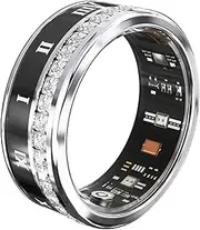 Smart Ring, Smart Health Ring for Women Men IP68Fitness Tracker w/Sleep Heart Rate Blood Pressure Oxygen Monitor Pedometer Step Counter Smart Ring for Cellphone, Silver #8