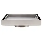 Brushed 150mm Square Floor Drain Tile Insert Shower Grate 80mm Outlet Waste