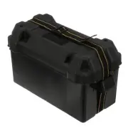 Large Black Battery Box for Fishing Equipment Acid Resistant 38 Inch Strap