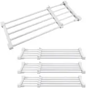 4 Pcs Closet Tension Shelf Metal Expandable Closet Shelf Dividers Adjustable ...