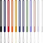 cobee Hand Wrist Strap Lanyard, 12 Pcs Silicone Phone Lanyard Straps Cell Phone Wrist Lanyard Strap Colorful Wrist Lanyard for Universal Mobile Phone USB Drive Keychains Wallet Mp3 Mp4 Cameras Badge,